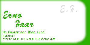 erno haar business card